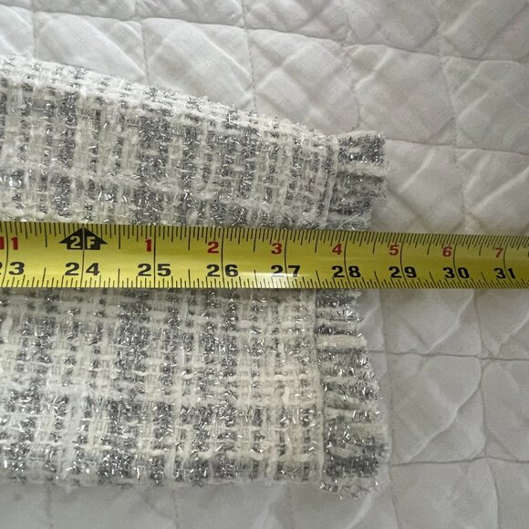 Kate Spade Cream/Ivory/Silver Star Bright Sparkle Tweed Coat Jacket Size 6 NWT - Picture 6 of 16